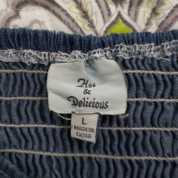 Strapless Jean Chambray High-Lo Dress - Picture 5 of 5